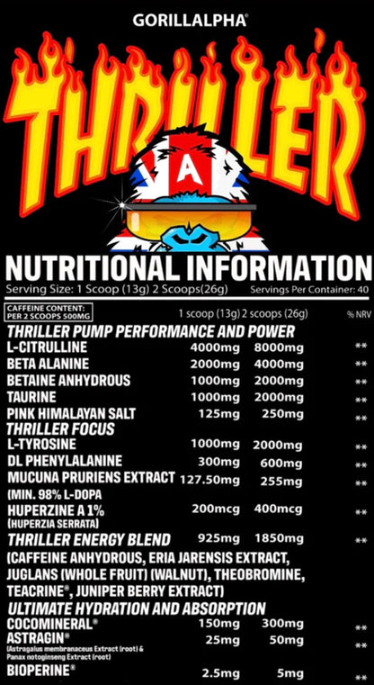 Pre-Workout, Gorilla Alpha, Thriller Juice, 520g