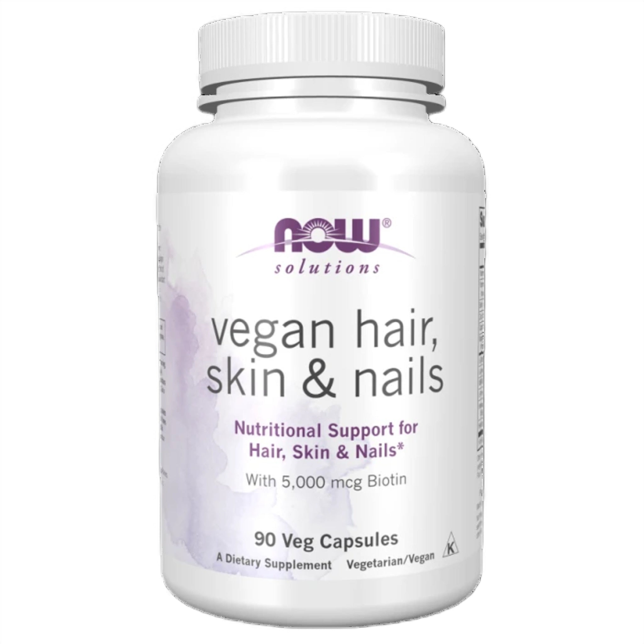 Suport Nutrițional pentru Păr, Piele și Unghii, Now Solutions, Vegan Hair, Skin & Nails, 90 Veg Caps