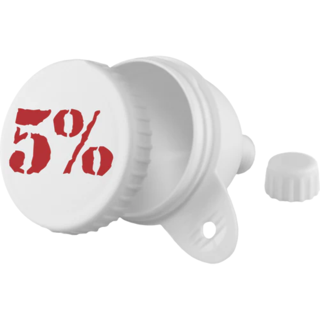 Palnie pentru Pudra, 5% Rich Piana, Funnel, White/Red
