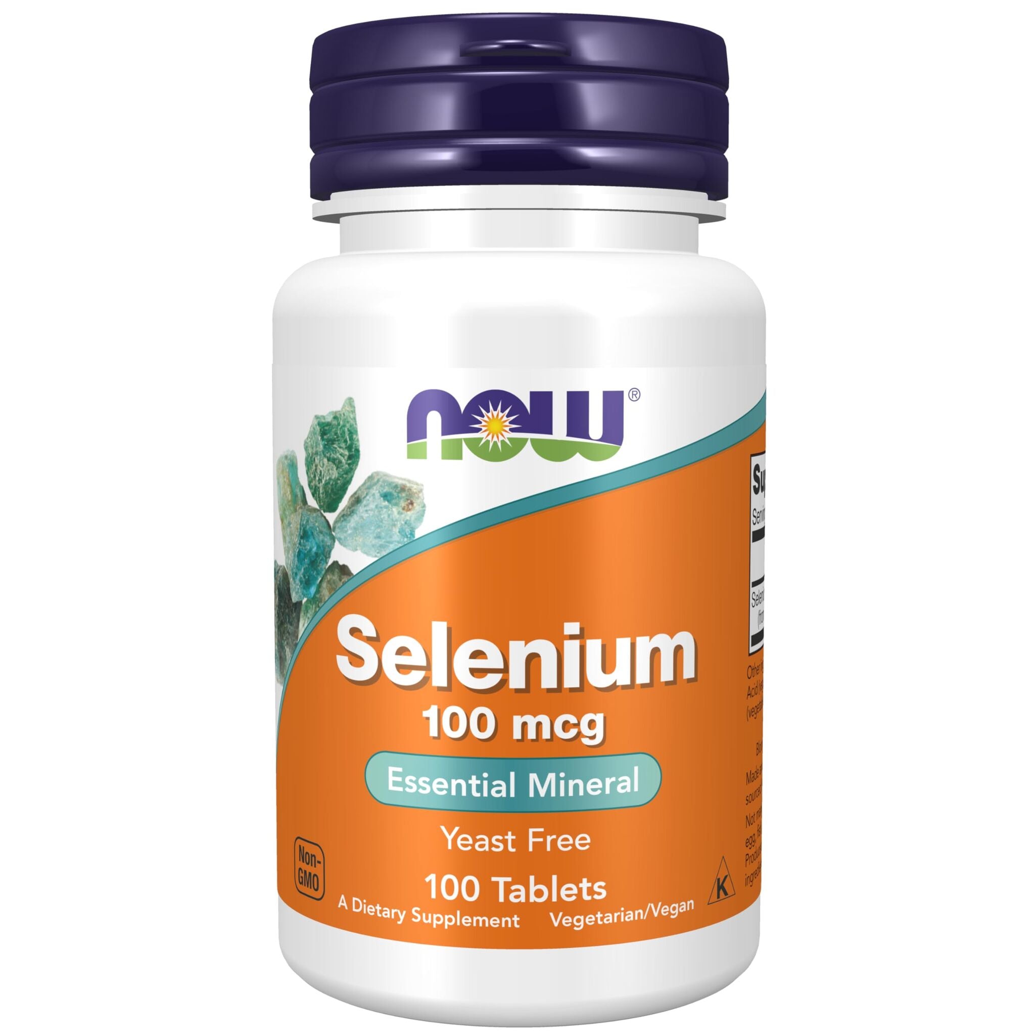 Selenium, Now Foods, Selenium 100mcg, Essential Mineral, Yeast Free, 100 Tablete