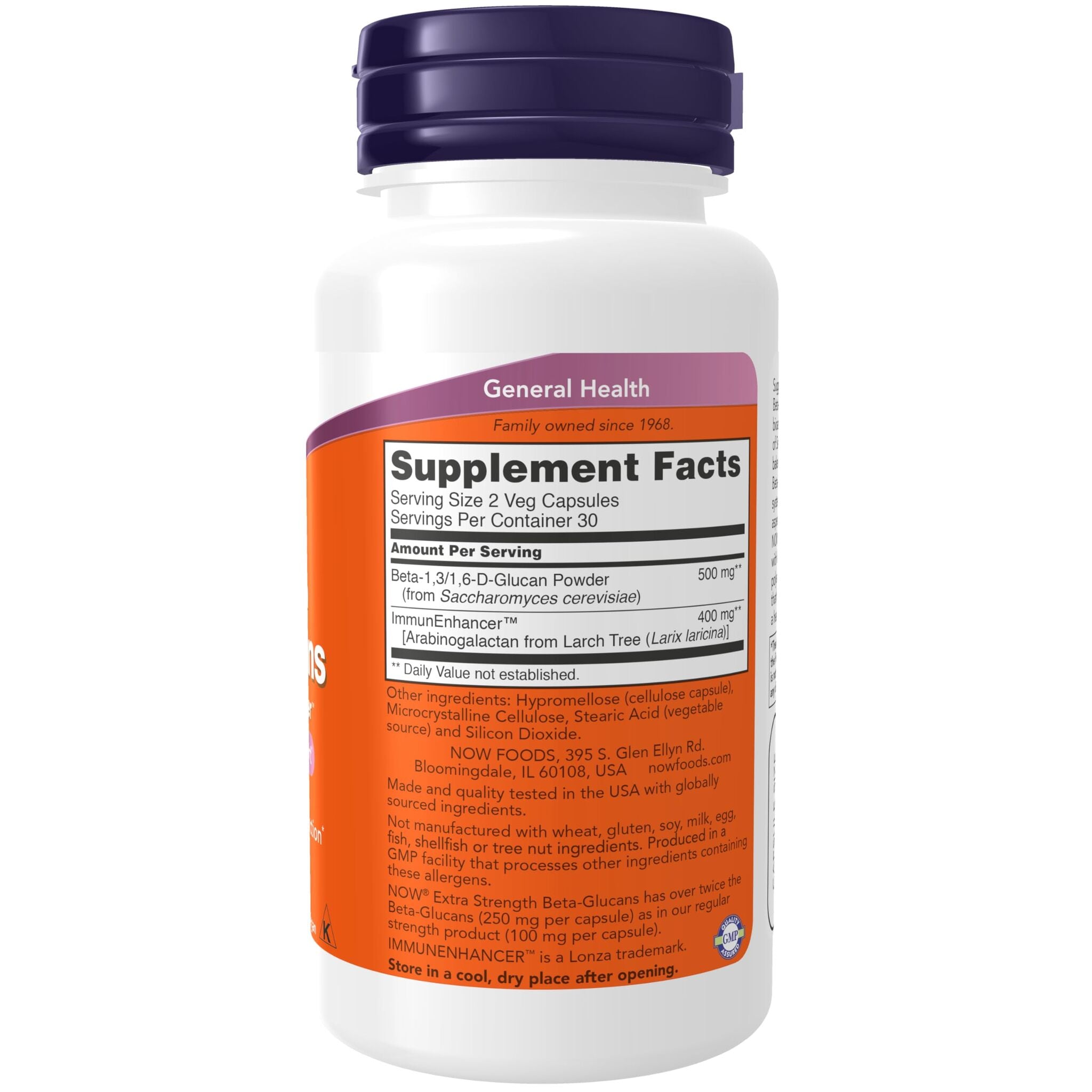 Beta-glucani cu amplificatori pentru imunitate, Now Foods, Extra Strength Beta-Glucans with ImmunEnhancer, 60 capsule vegetale