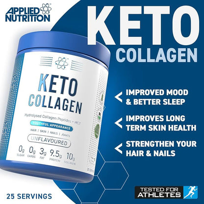 Collagen Hidrolizat + MCT, Applied Nutrition, Keto Collagen, 325g