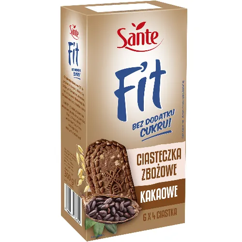 Biscuiti cu Cereale, Sante, Fit Cereal Biscuits, 300g / 6x4 Biscuiti