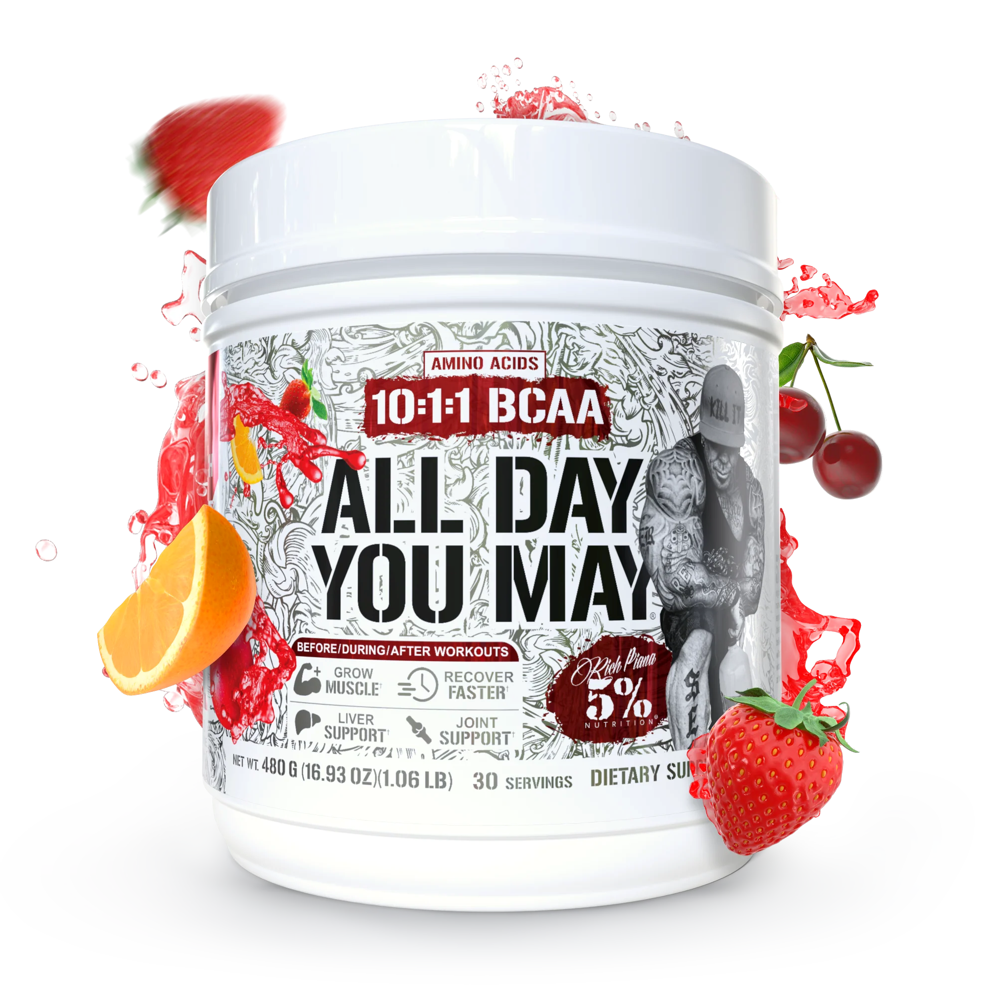Aminoacizi Pudra, Rich Piana 5% Nutrition, All Day You May, 30 Servings