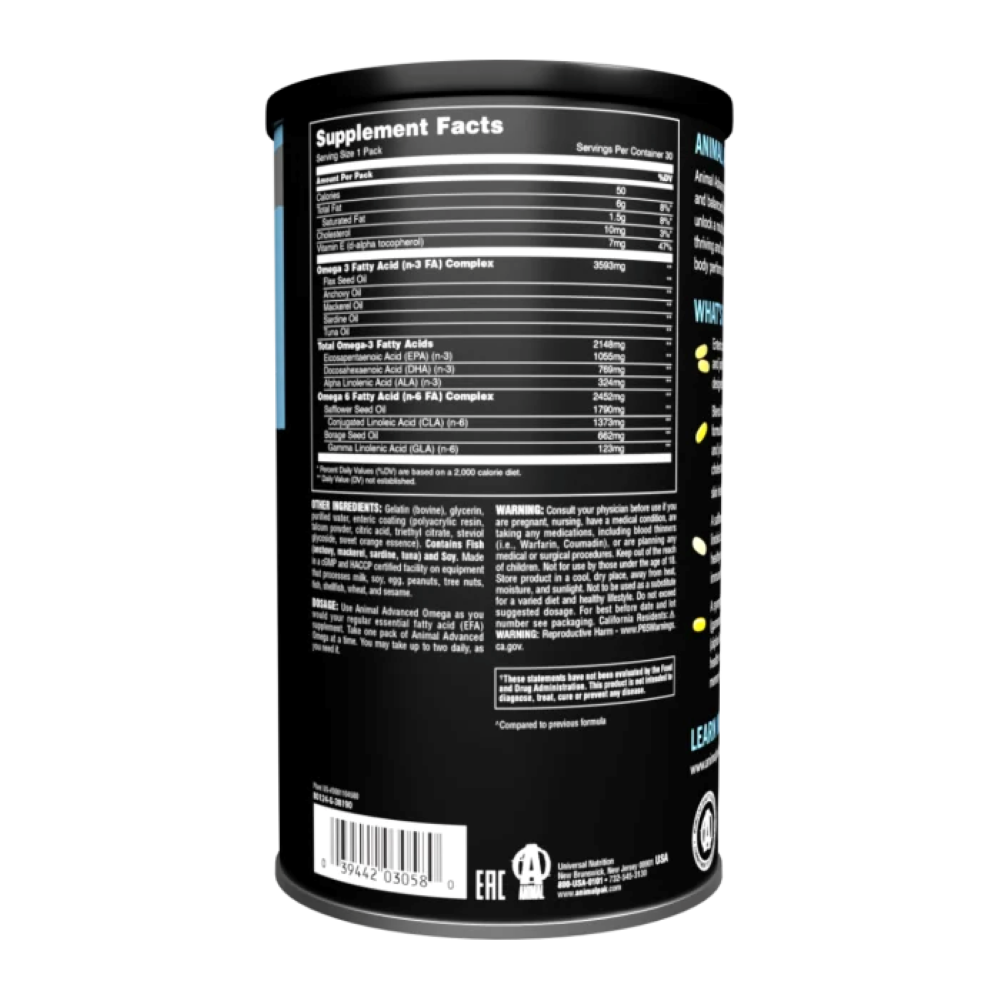 Acizi Grasi Esentiali, Universal, Animal Omega, 30 Packs