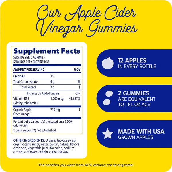 Jeleuri cu Otet de Mere, Enzymedica, Apple Cider Vinegar Gummies, 74 Jeleuri