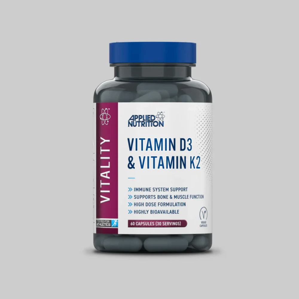 Vitamina D3+K2, Applied Nutrition, Vitamin D3 + Vitamin K2, 60 Capsule