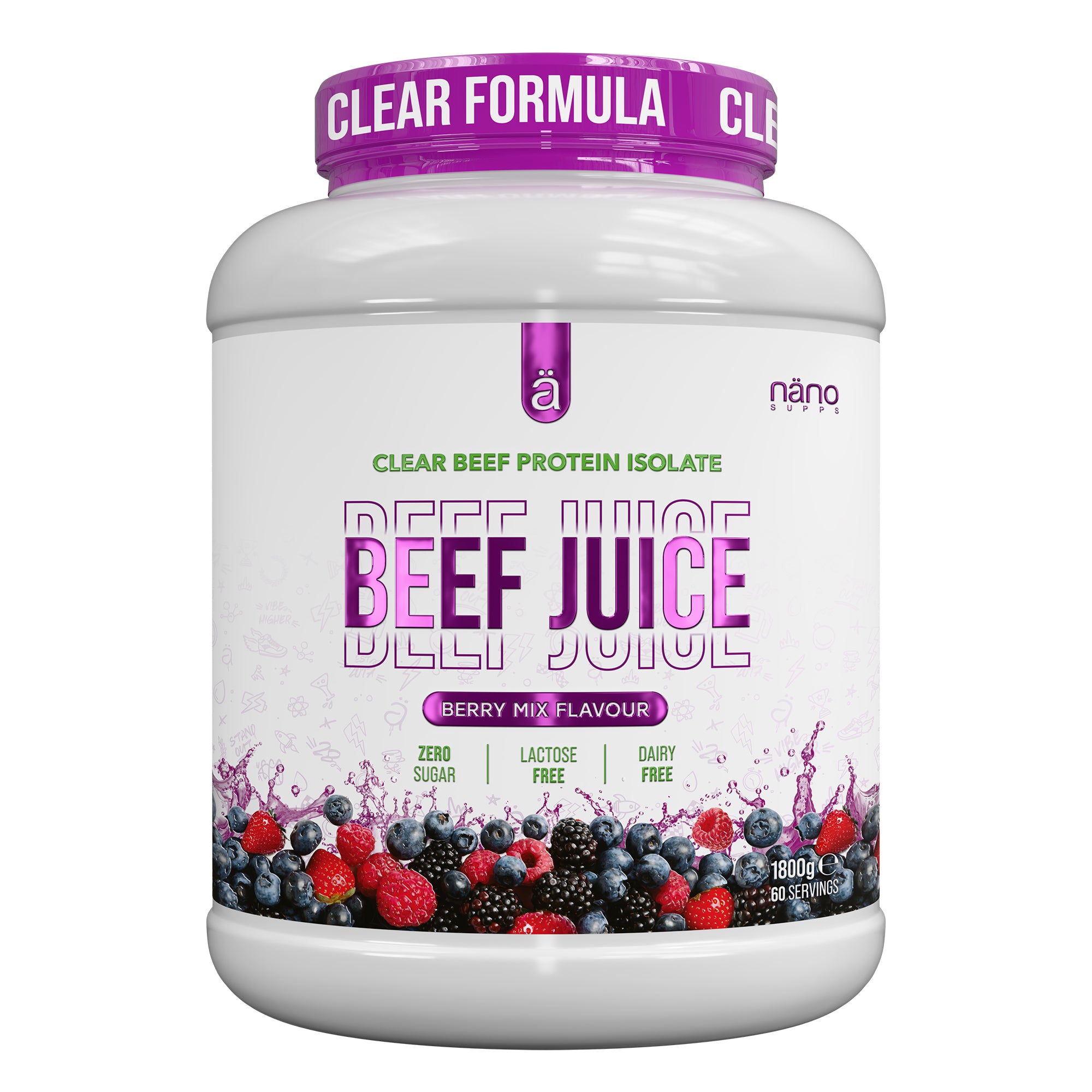 Proteina Beef Isolate, Nanosupps, Beef Juice, 1800g