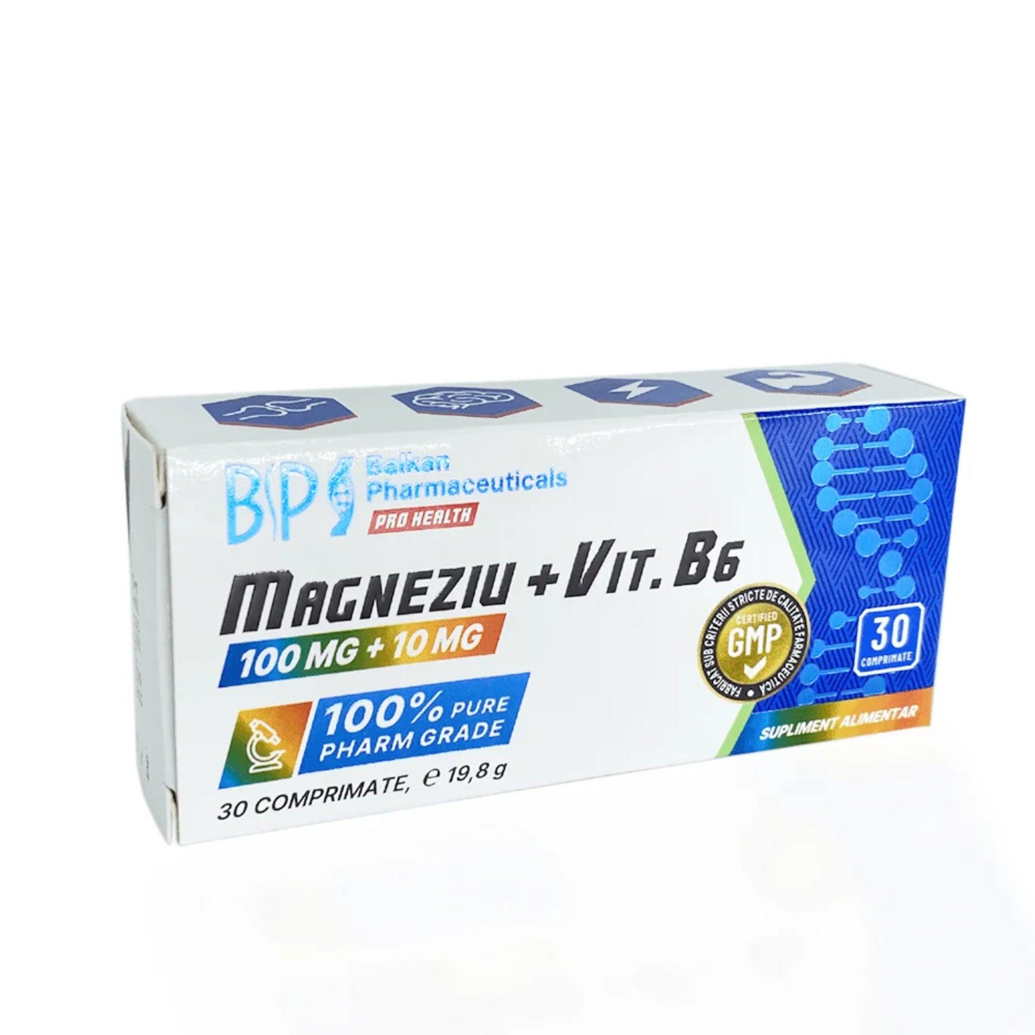 Magneziu + Vitamina B6, Balkan Pharmaceuticals, 30 Comprimate