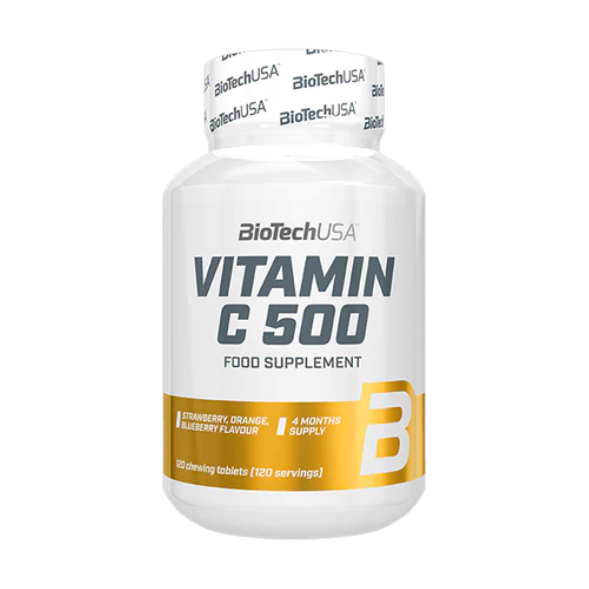 Vitamina C Tablete Masticabile, BioTechUSA, Vitamin C 500, 120 Chewing Tablets