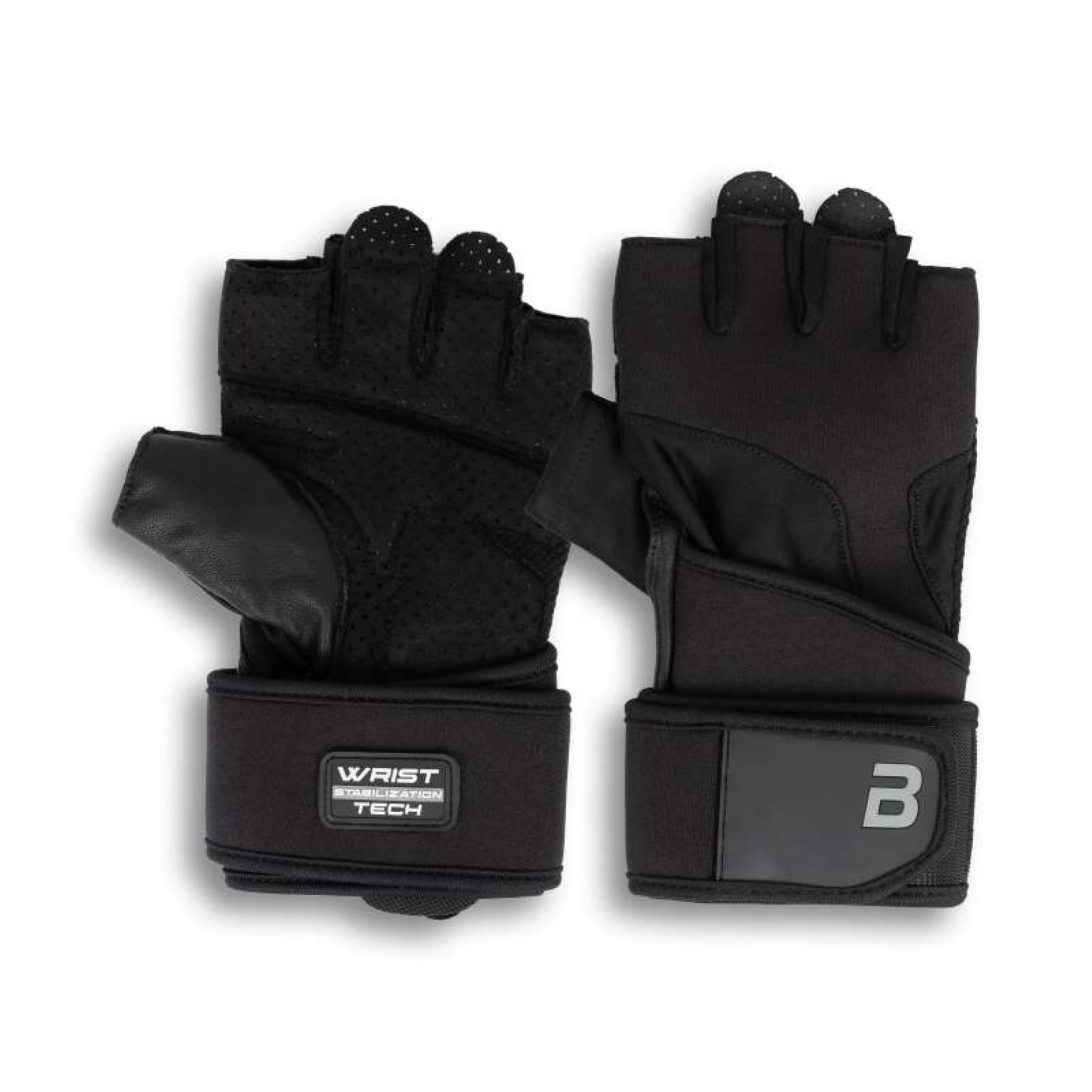 Mănuși din Piele cu Suport pentru Incheieturi, BioTechUSA, Fitness Gloves Kyle, Black