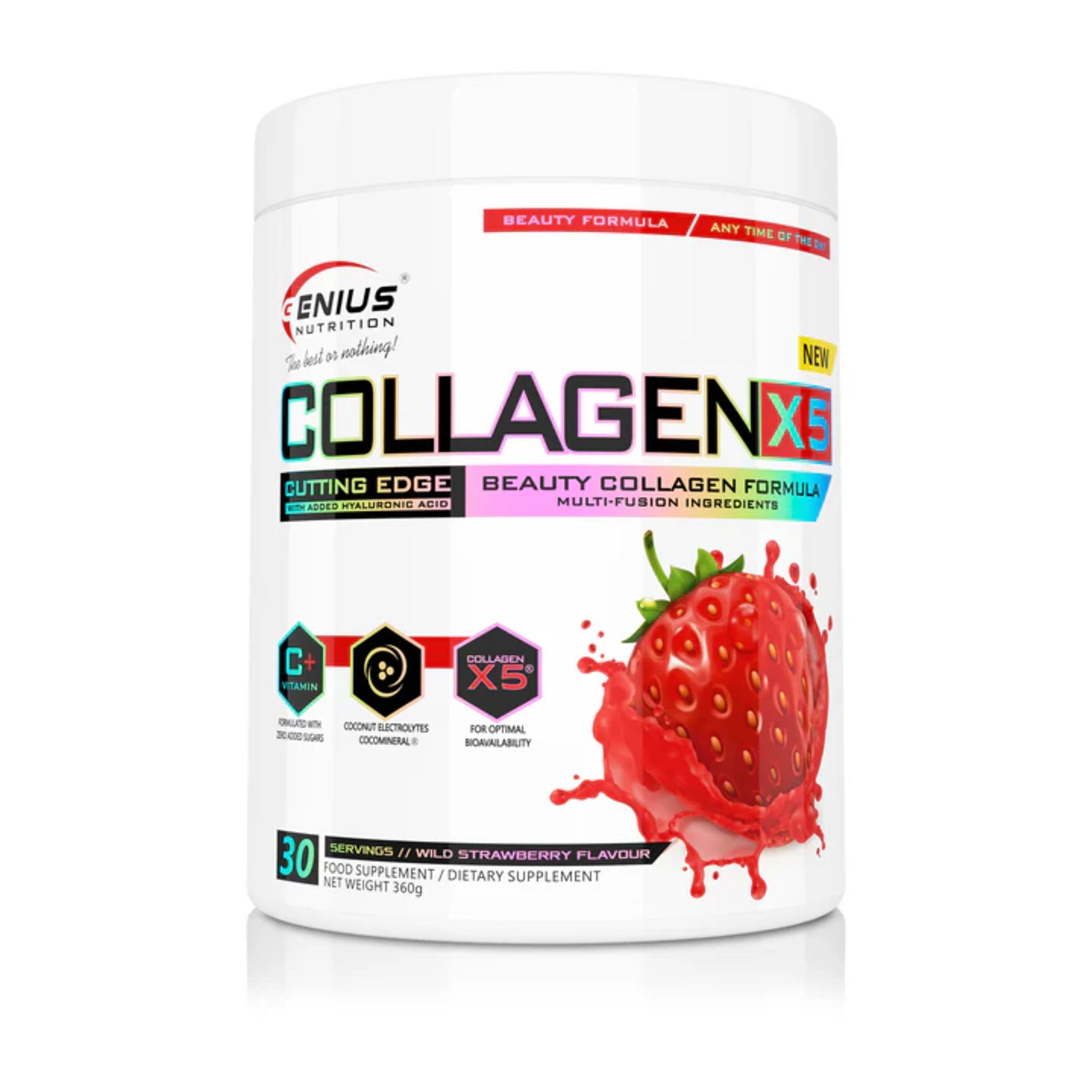 Colagen Pudra, Genius Nutrition, Collagen-X5, 360g