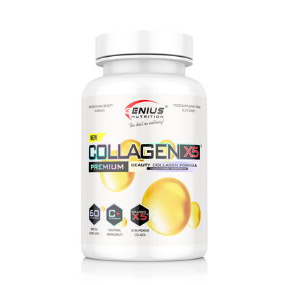 Colagen Capsule, Genius Nutrition, Collagen-X5, 60 Capsule