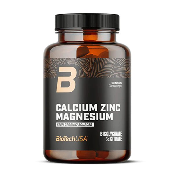 Complex Minerale, BioTechUSA, Calcium Zinc Magnesium, Organic Sources, 90 Tablete
