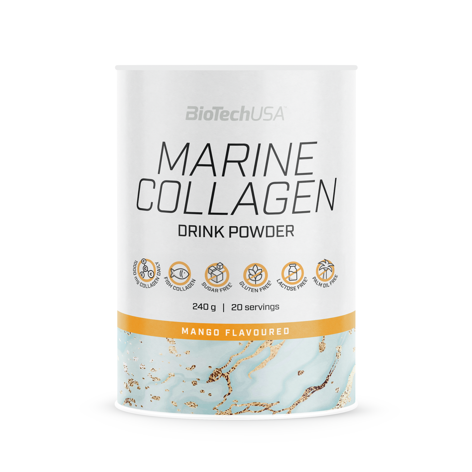 Colagen Marin Pudra, BioTechUSA, Marine Collagen, 240g, Mango