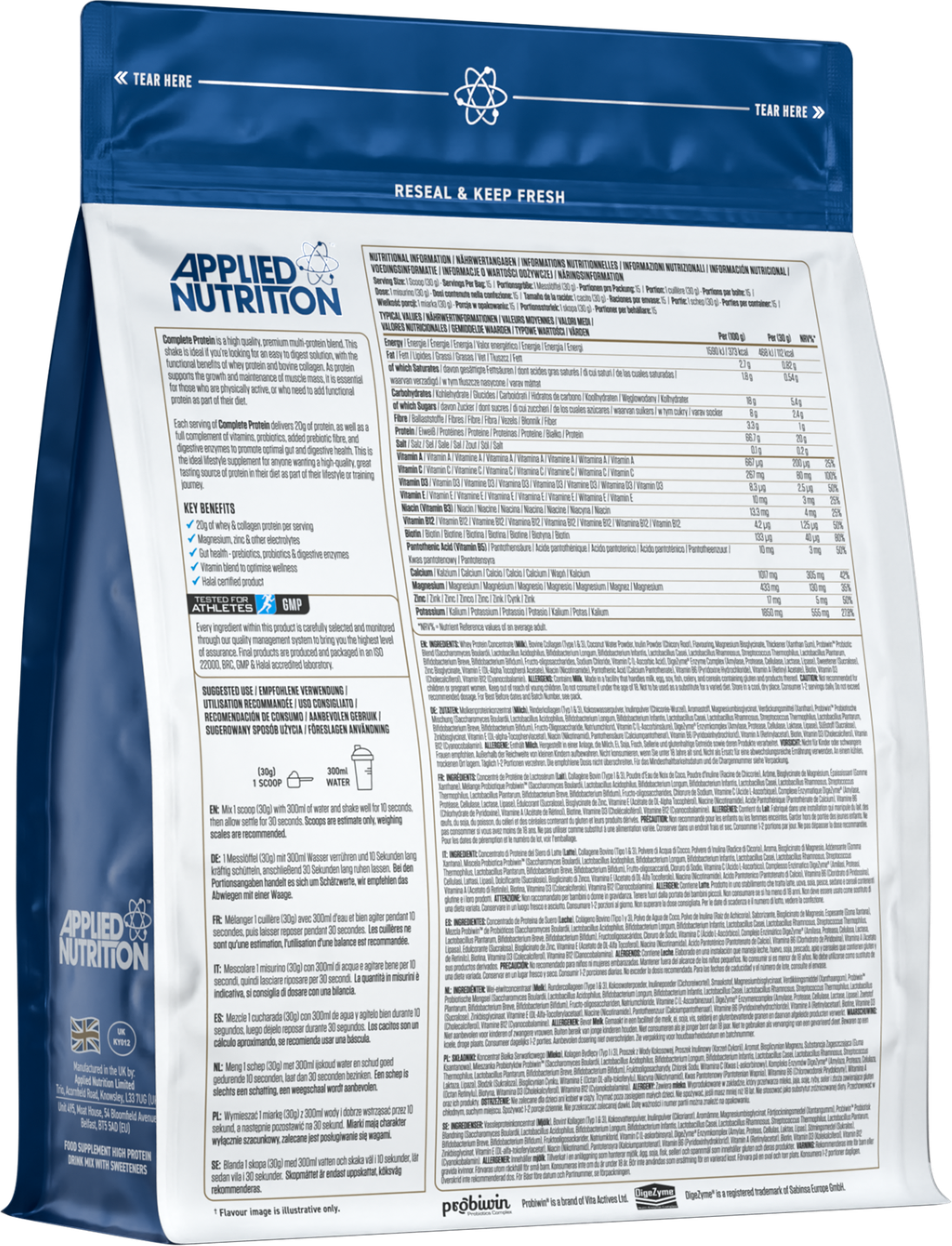 Proteina din Zer, Applied Nutrition, Complete Protein, 450g