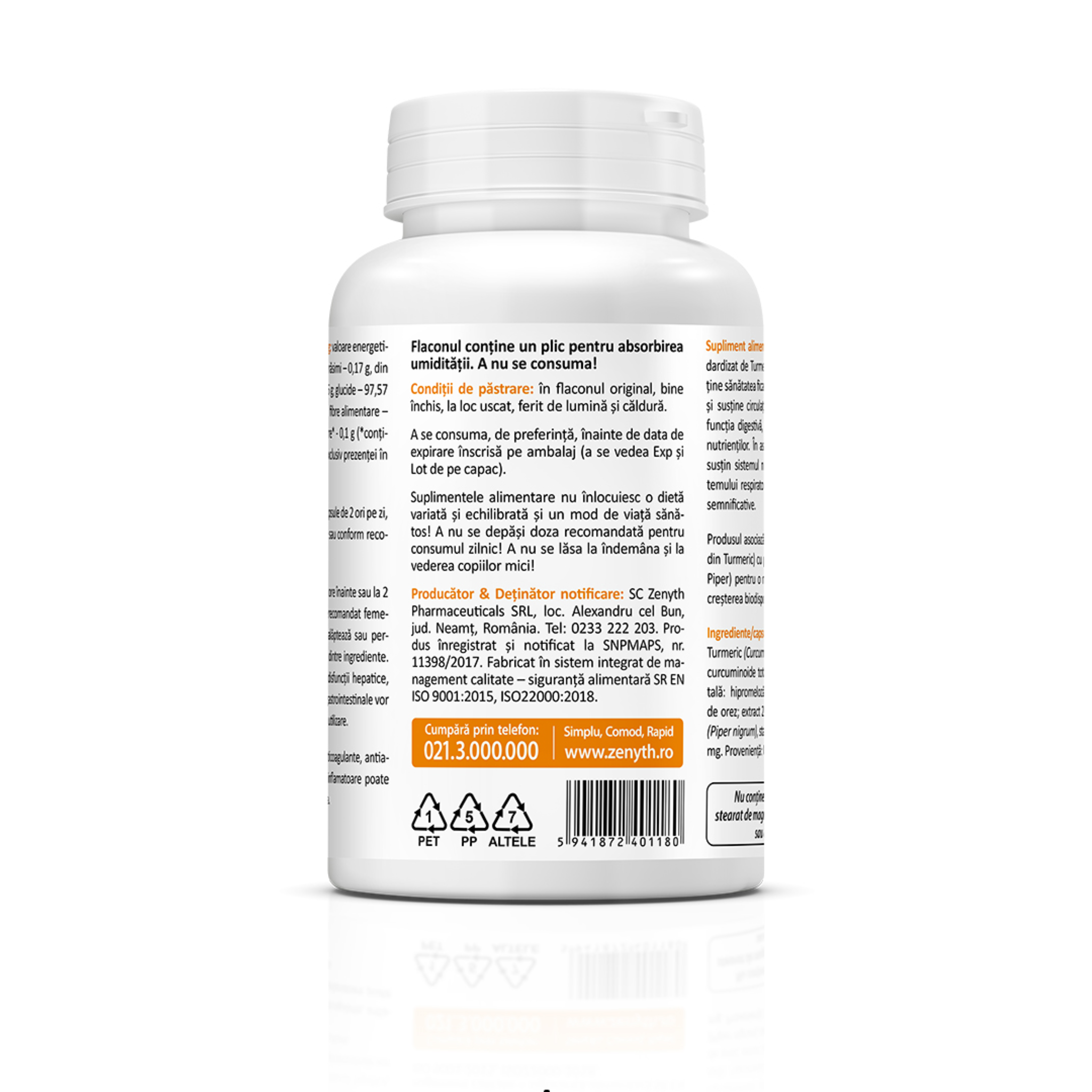 Zenyth Curcumin & Piperine, Pachet ECONOMIC, 60cps + 30cps