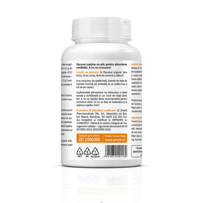 Zenyth Curcumin & Piperine, Pachet ECONOMIC, 60cps + 30cps