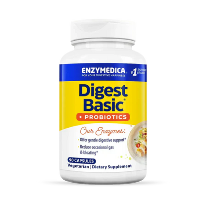 Enzime Digestive + Probiotice, Enzymedica, Digest Basic + Probiotics, 90 Capsule