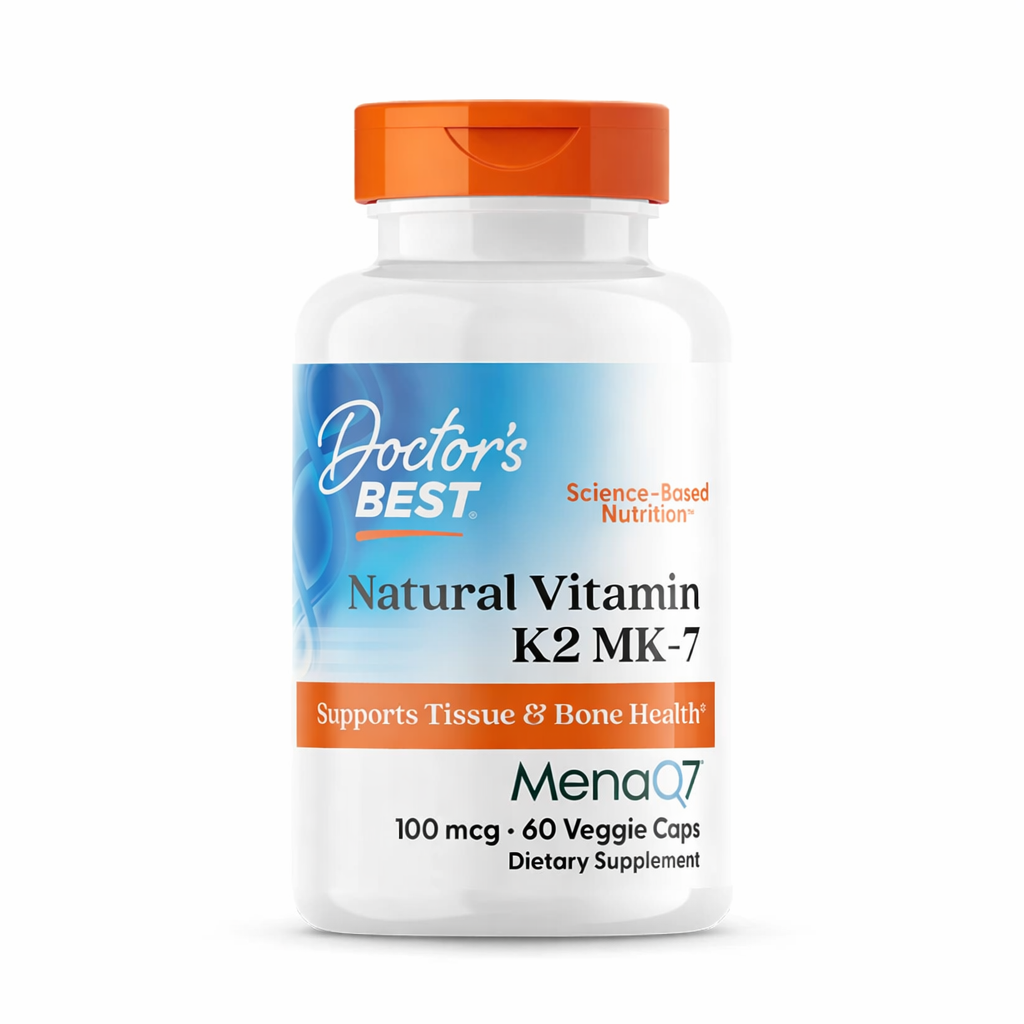 Vitamina K2, Doctor's Best, Natural Vitamin K2 MK-7, 60 Veggie Caps
