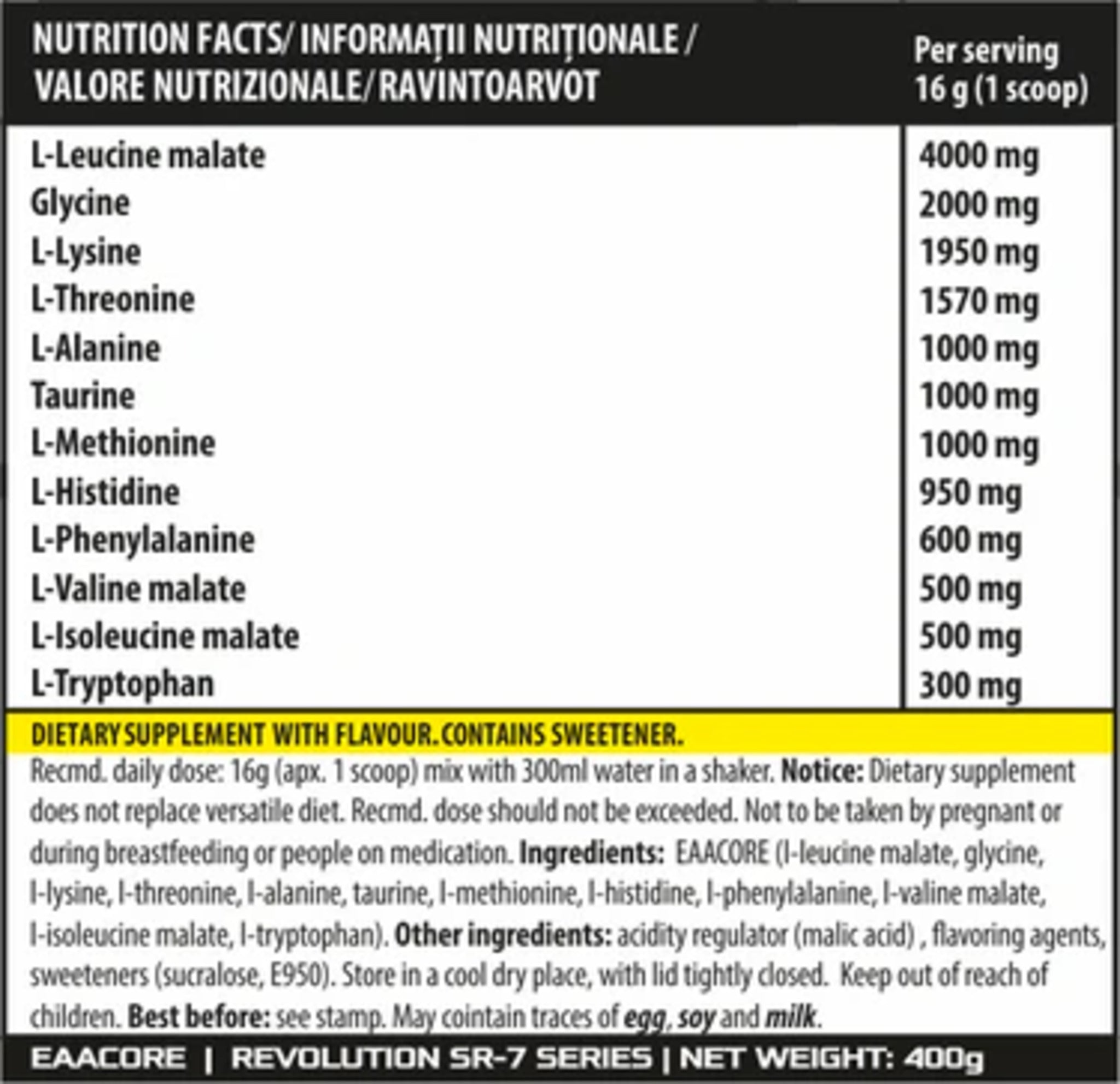 Aminoacizi Esentiali, Genius Nutrition, EAACORE, 400g