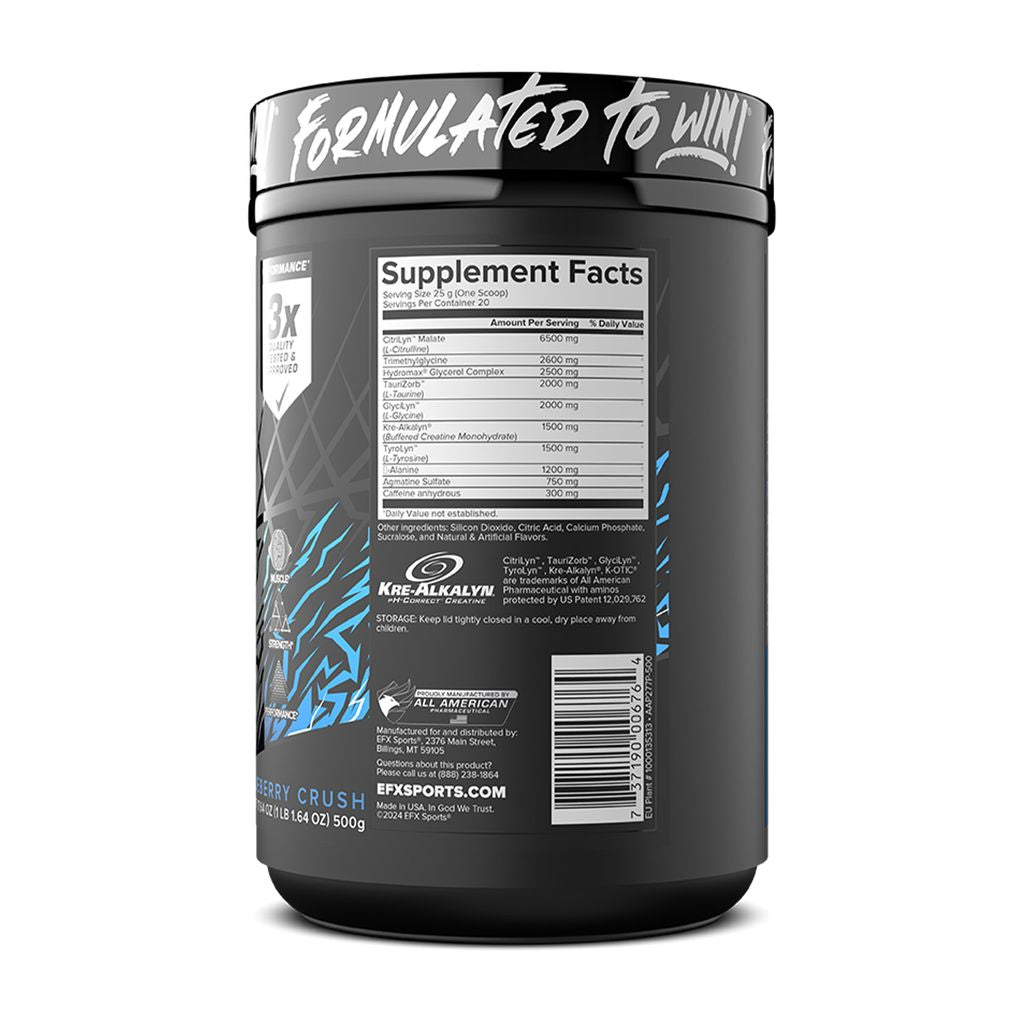 Pre-Workout, EFX Sports, K-Otic Pre-Workout, 500g