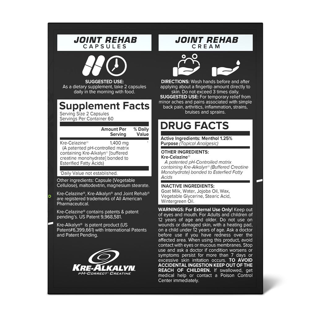 Supliment pentru Articulatii, EFX Sports, Joint Rehab, 120 Capsule + Crema