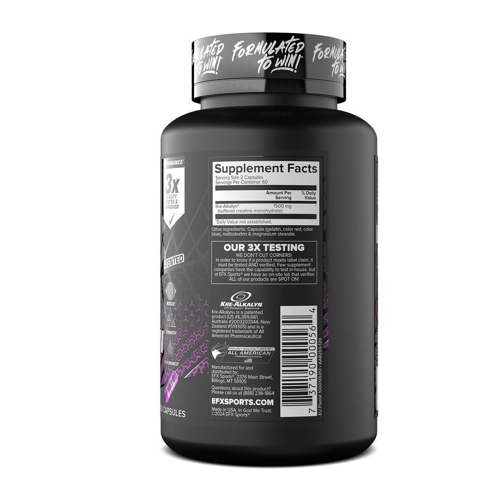 Creatina Kre-Alkalyn, EFX Sports, Kre-Alkalyn, 120 Capsule