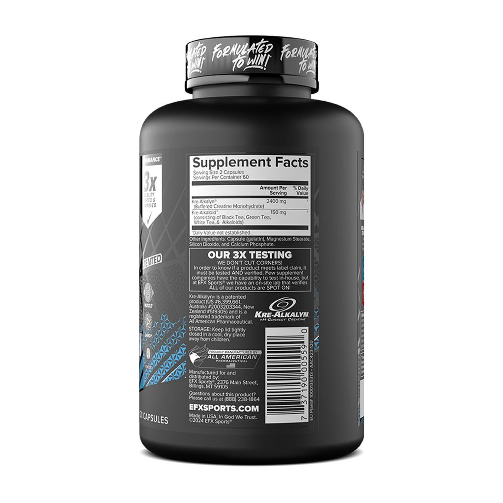 Creatina Kre-Alkalyn, EFX Sports, Kre-Alkalyn PRO, 120 Capsule
