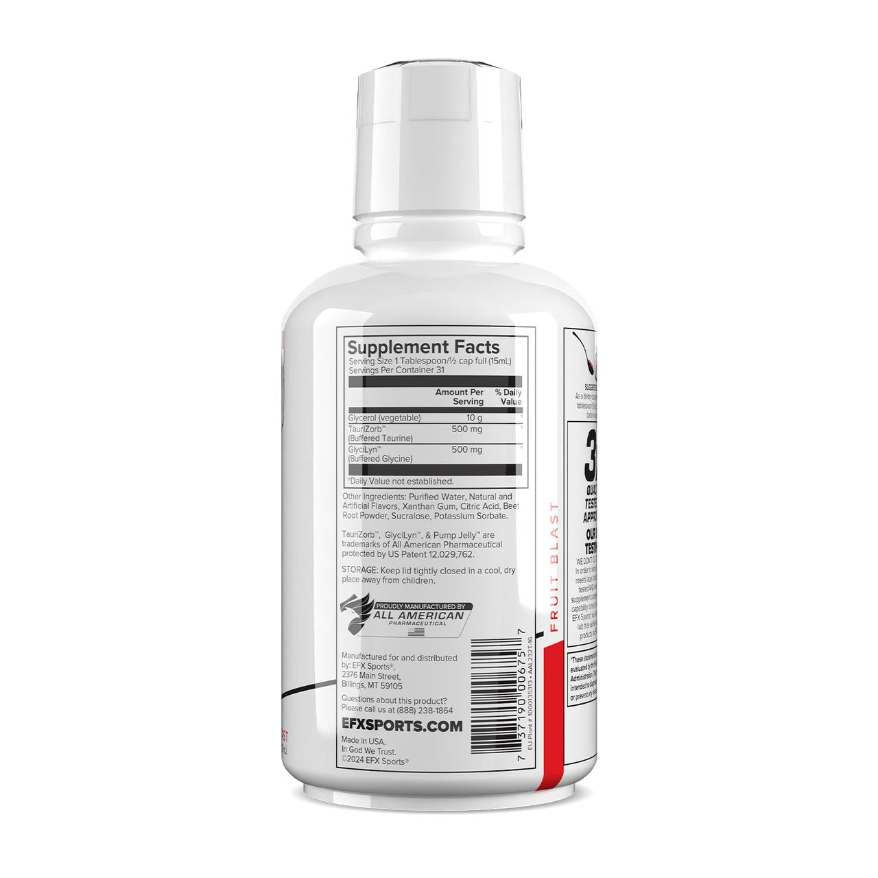 Glicerol Lichid, EFX Sports, Pump H20 Muscle Volumizer, 473ml