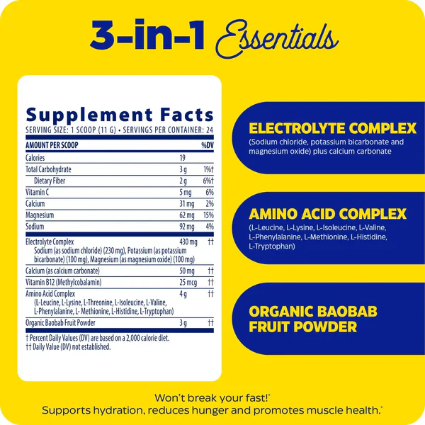 Supliment pentru Post Intermitent, Enzymedica, Fasting Today, Intermittent Fasting Drink Mix, 264g
