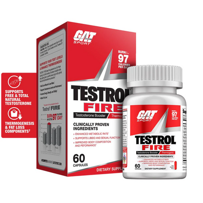 Performanta Sportiva + Termogenic, GAT Sport, Testrol Fire, 60 Capsule
