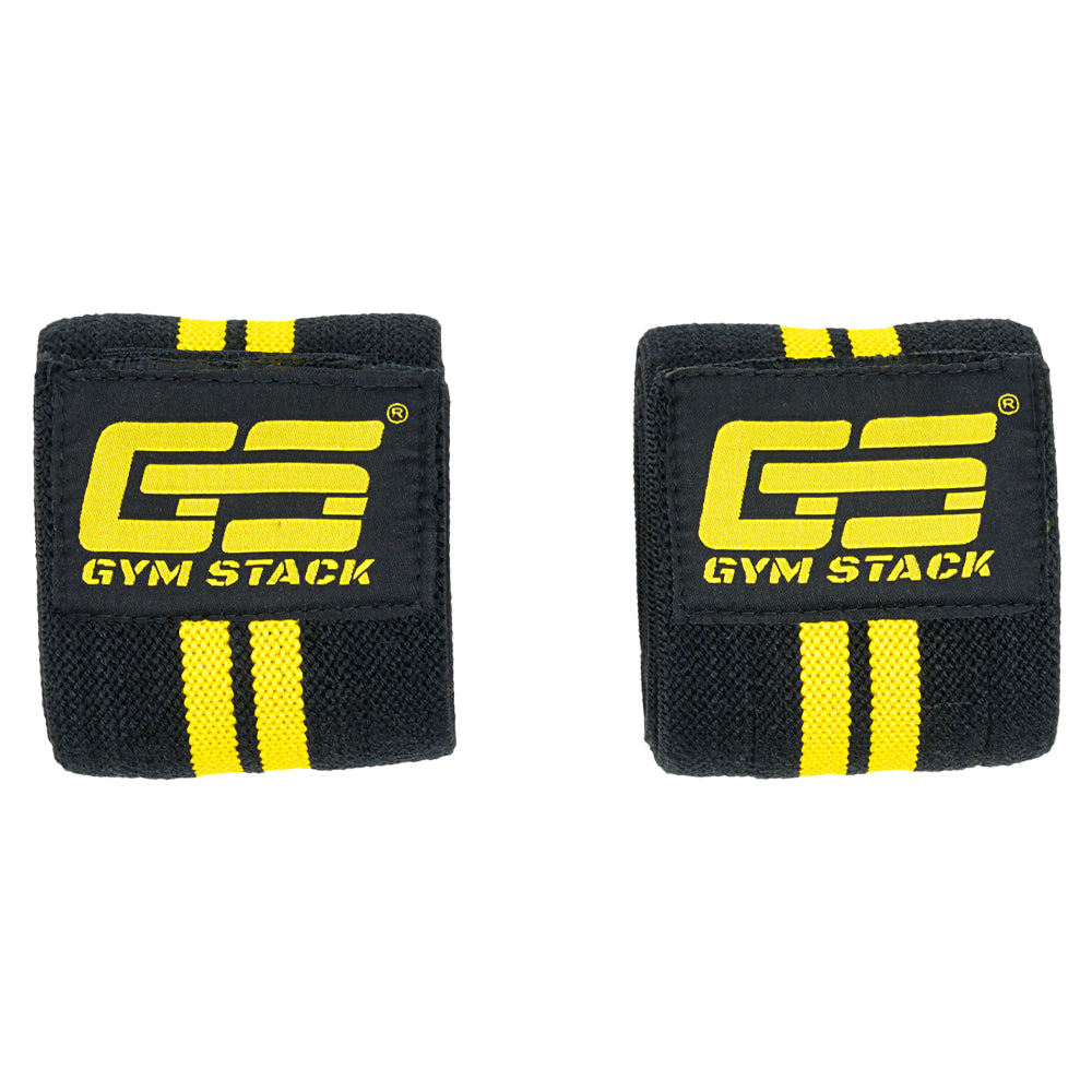 Fase pentru Genunchi, Gym Stack, Knee Wraps, Black / Yellow