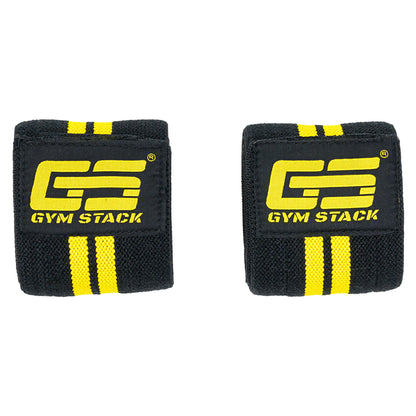 Fase pentru Genunchi, Gym Stack, Knee Wraps, Black / Yellow