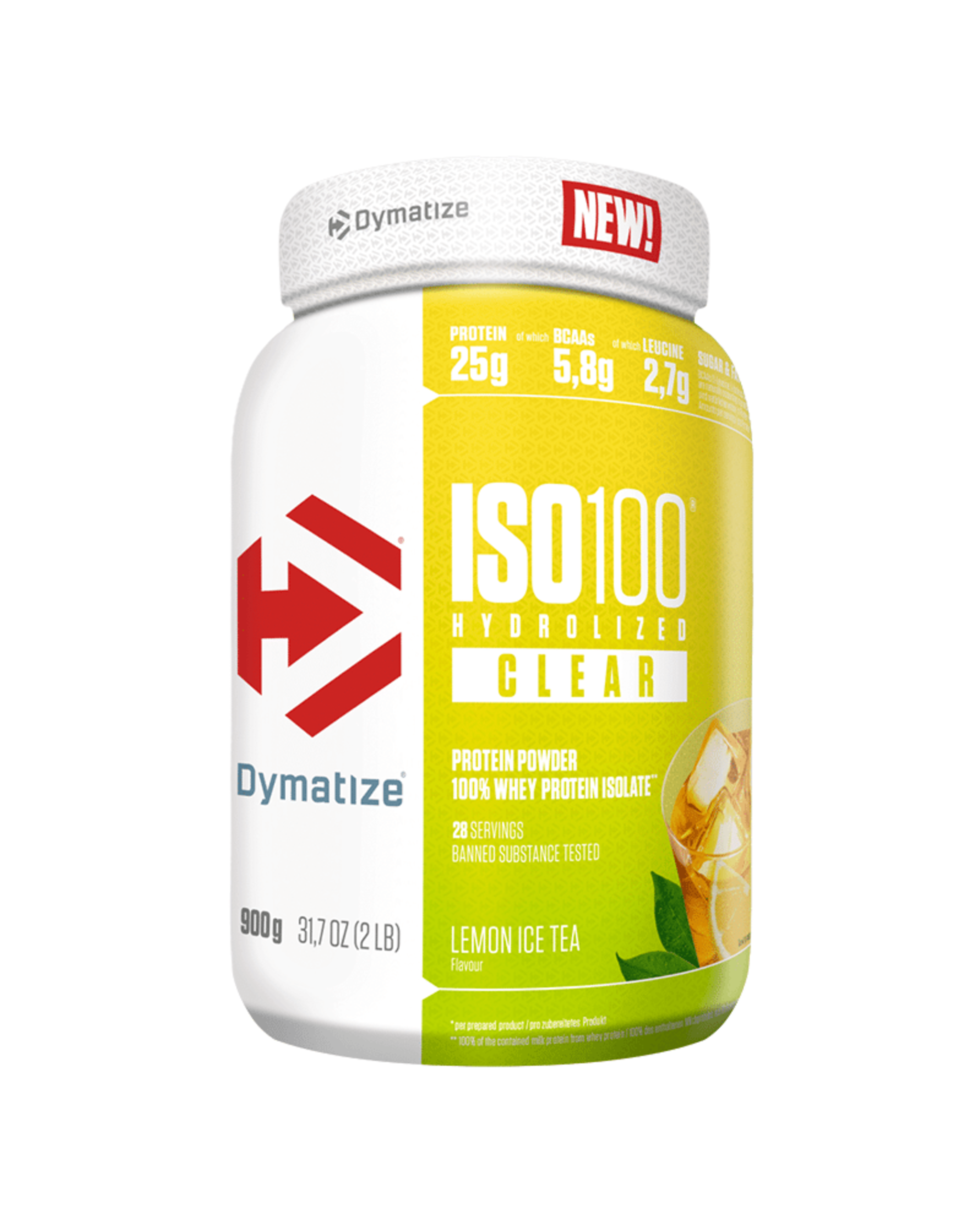 Proteina din Zer Izolata Clear, Dymatize, Iso 100 Hydrolized Clear, 900g