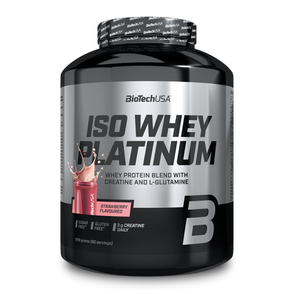 Proteina din Zer Izolat, BioTechUSA, Iso Whey Platinum, 1816g Strawberry