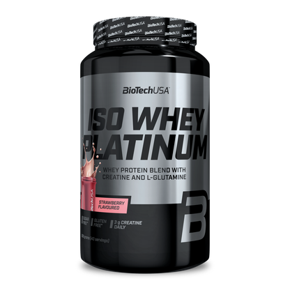 Proteina din Zer Izolat, BioTechUSA, Iso Whey Platinum, 908g Strawberry