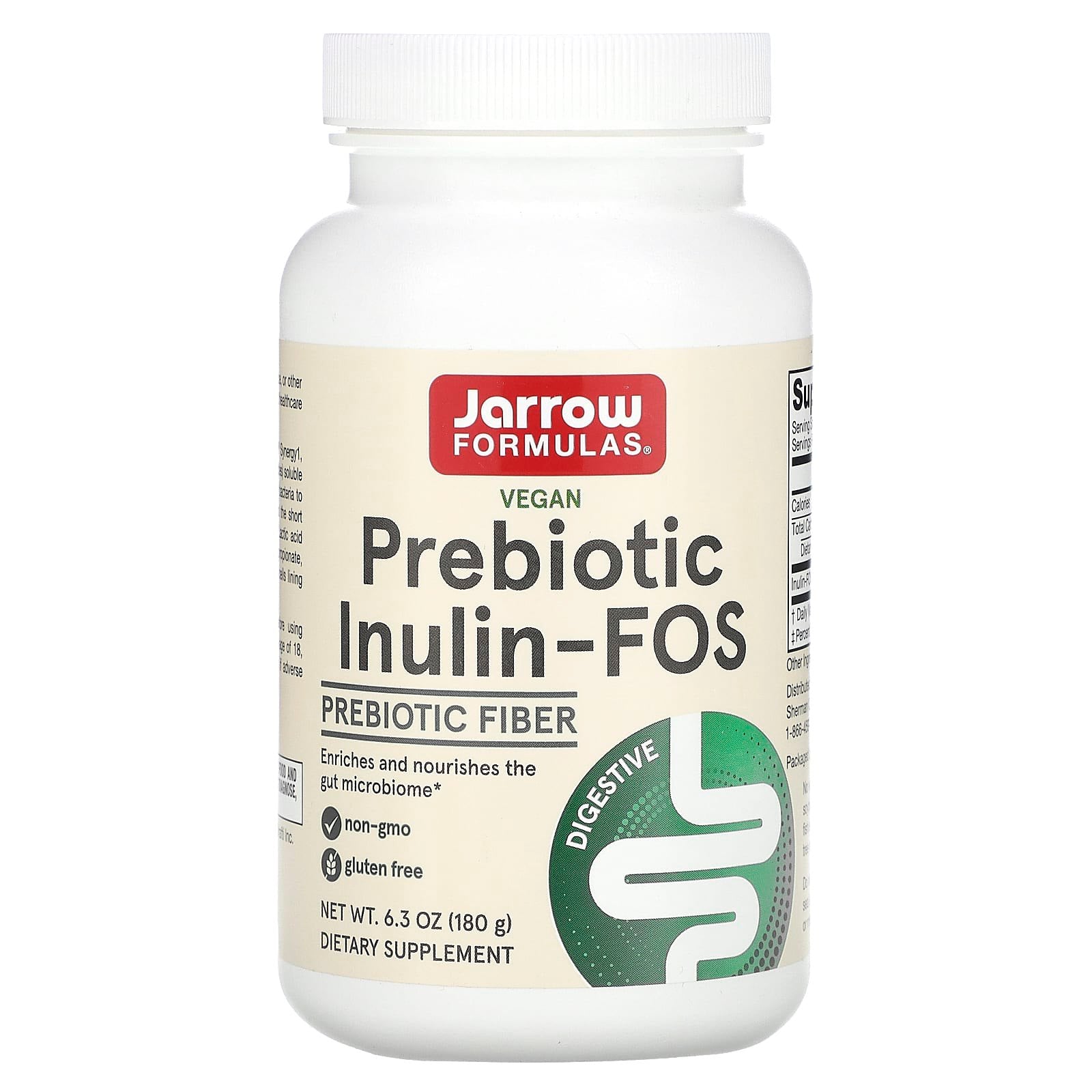 Fibre Prebiotice, Jarrow Formulas, Prebiotic Inulin-FOS, 180g