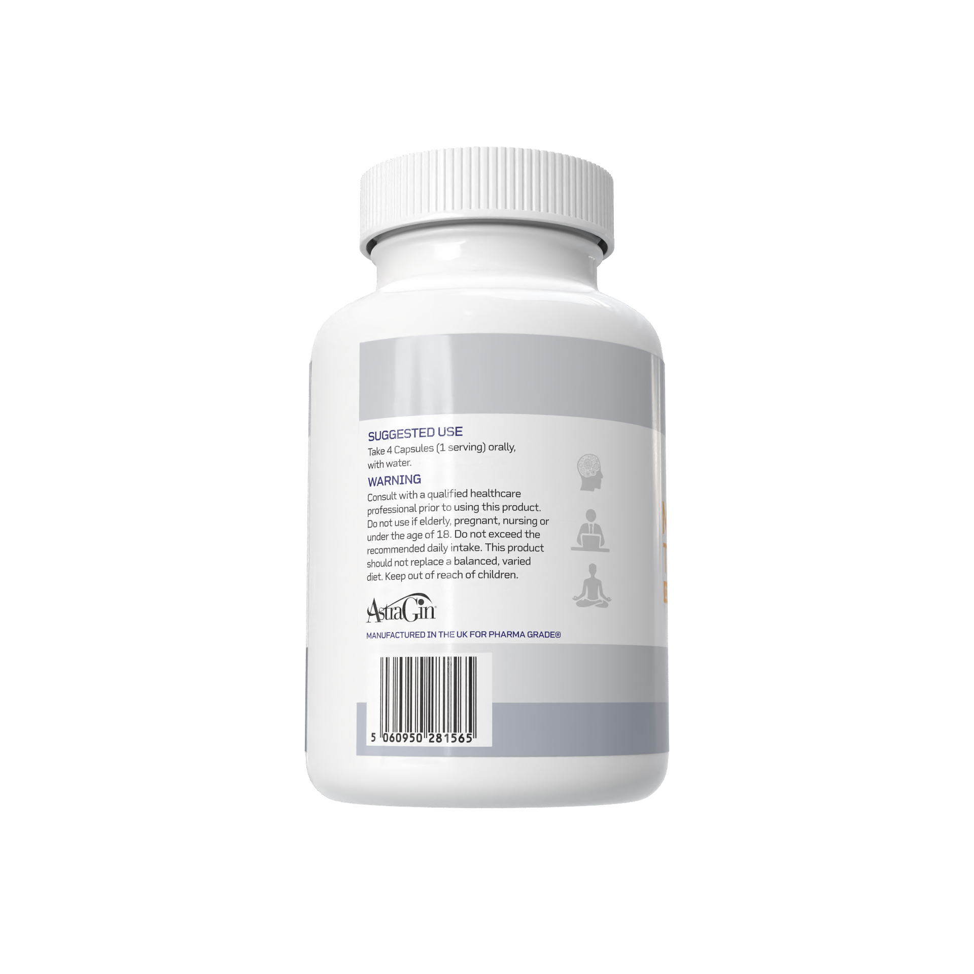 Magneziu Treonat, Pharma Grade, Magnesium Threonate Plus, 120 Capsule