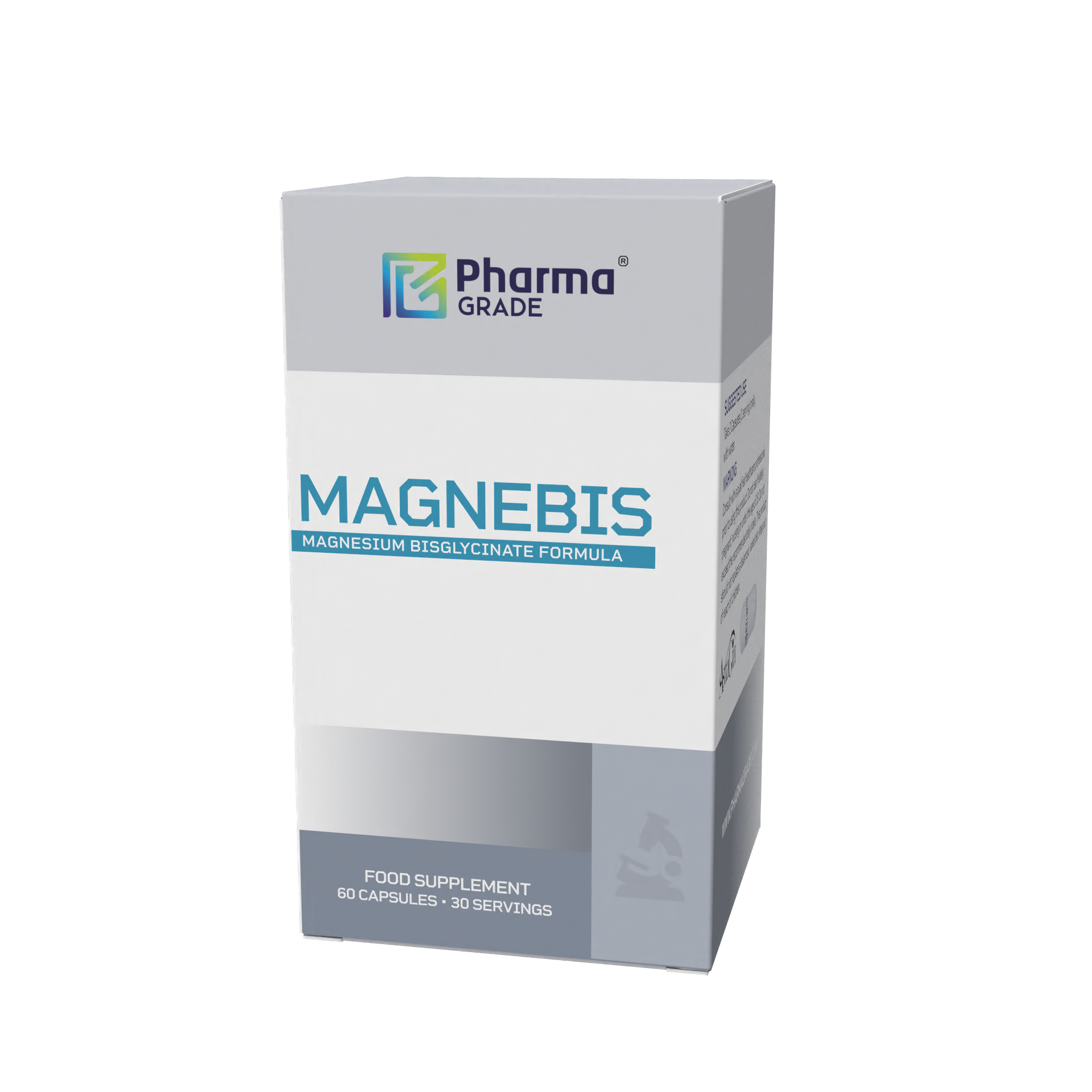 Magneziu Bisglicinat Pharma Grade Magnebis 60 capsule ambalaj frontal