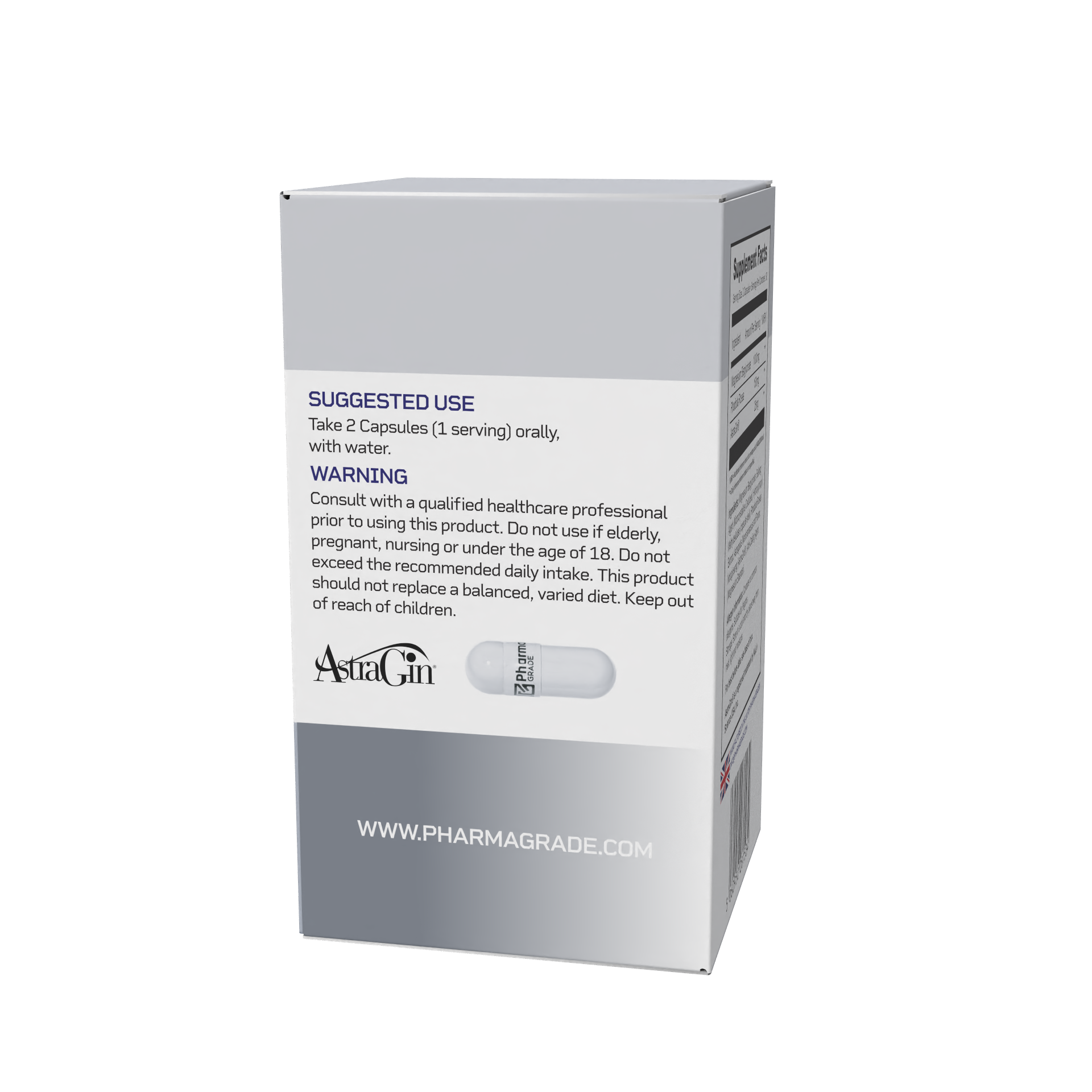 Supplement Facts Magnebis Pharma Grade cu magneziu bisglicinat Rhodiola rosea si AstraGin