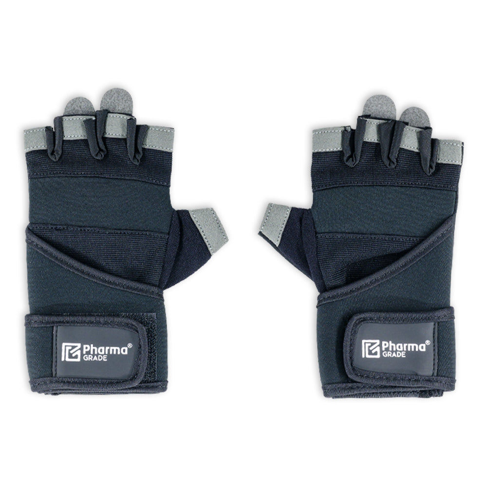 Manusi Fitness, Pharma Grade, Fitness Gloves, Black / White
