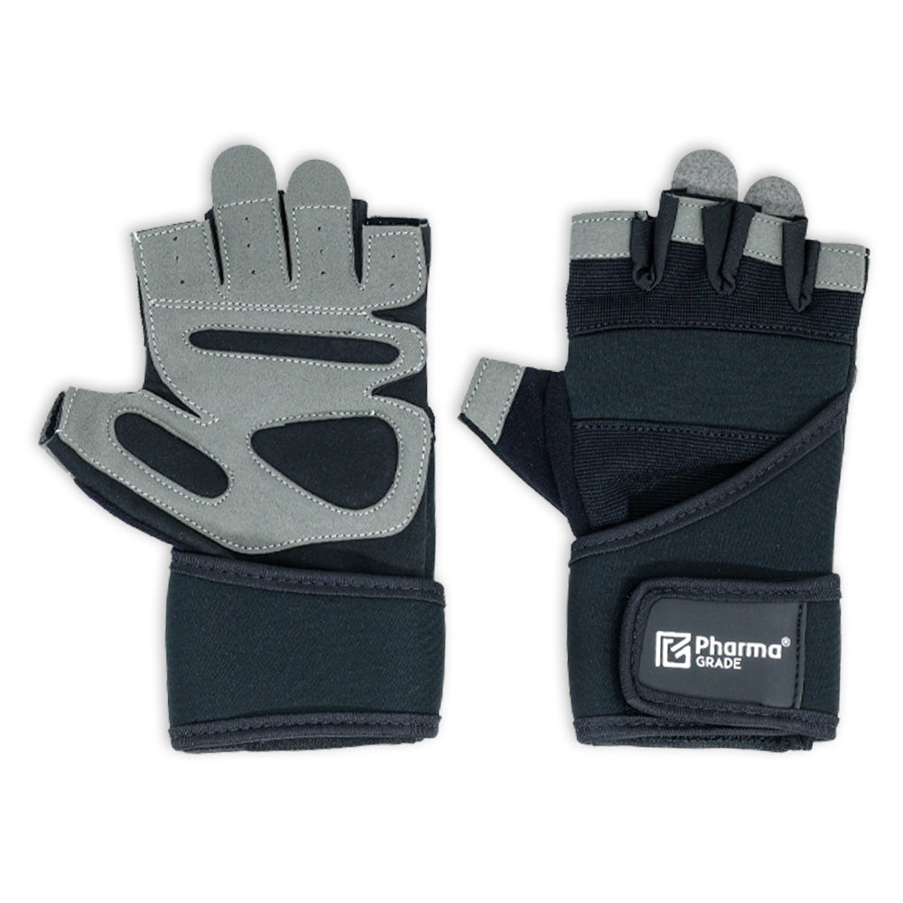 Manusi Fitness, Pharma Grade, Fitness Gloves, Black / White