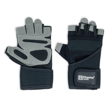 Manusi Fitness, Pharma Grade, Fitness Gloves, Black / White