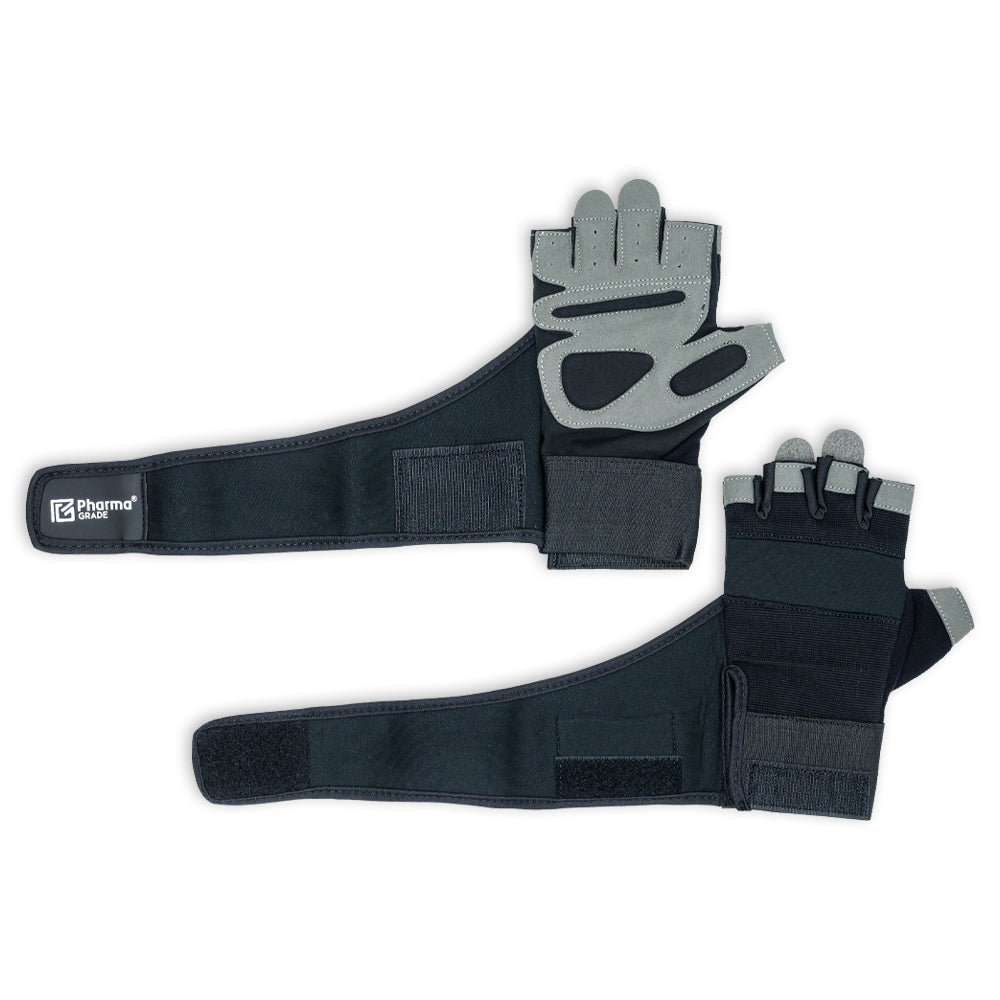 Manusi Fitness, Pharma Grade, Fitness Gloves, Black / White