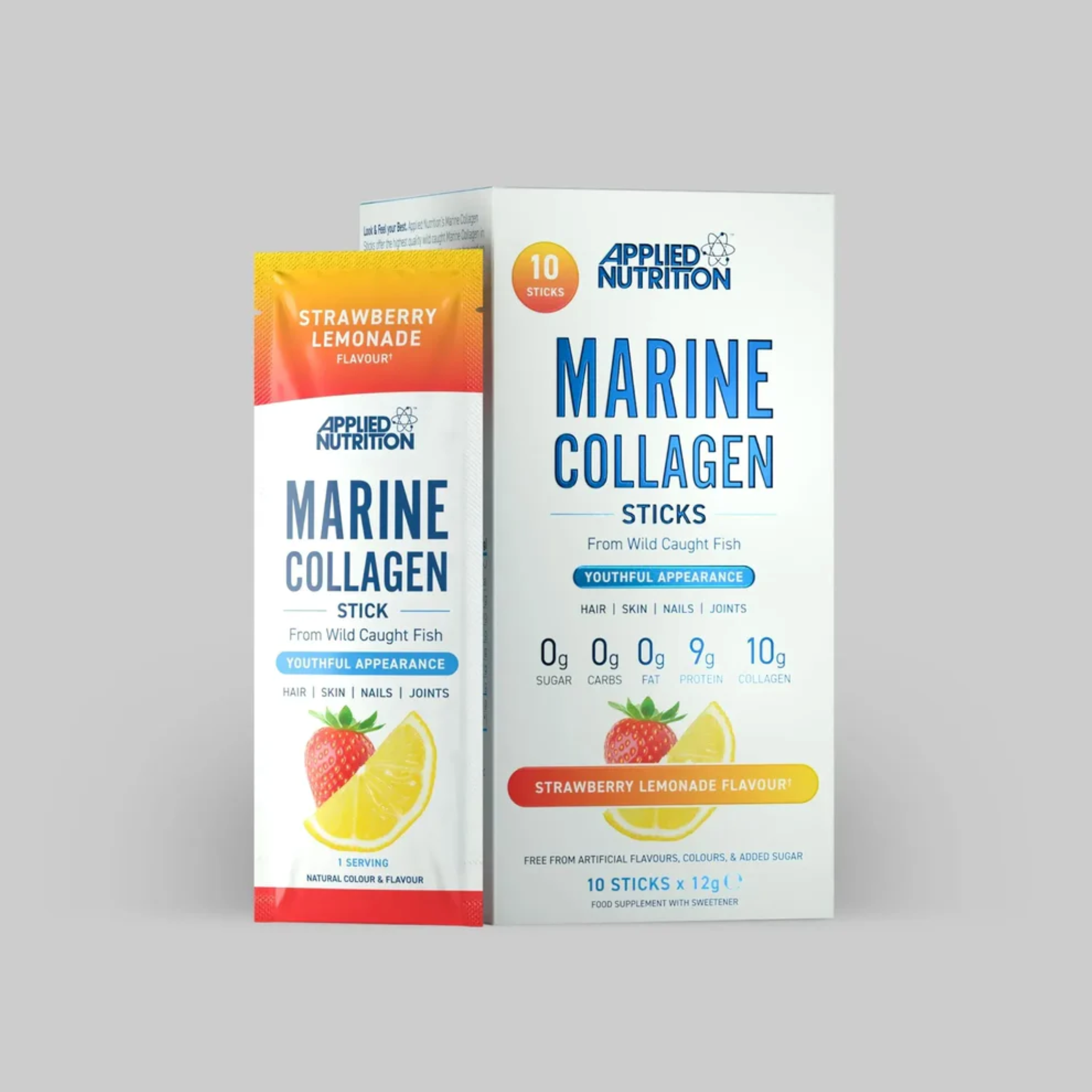 Colagen Marin, Applied Nutrition, Marine Collagen Sticks, 10x12g
