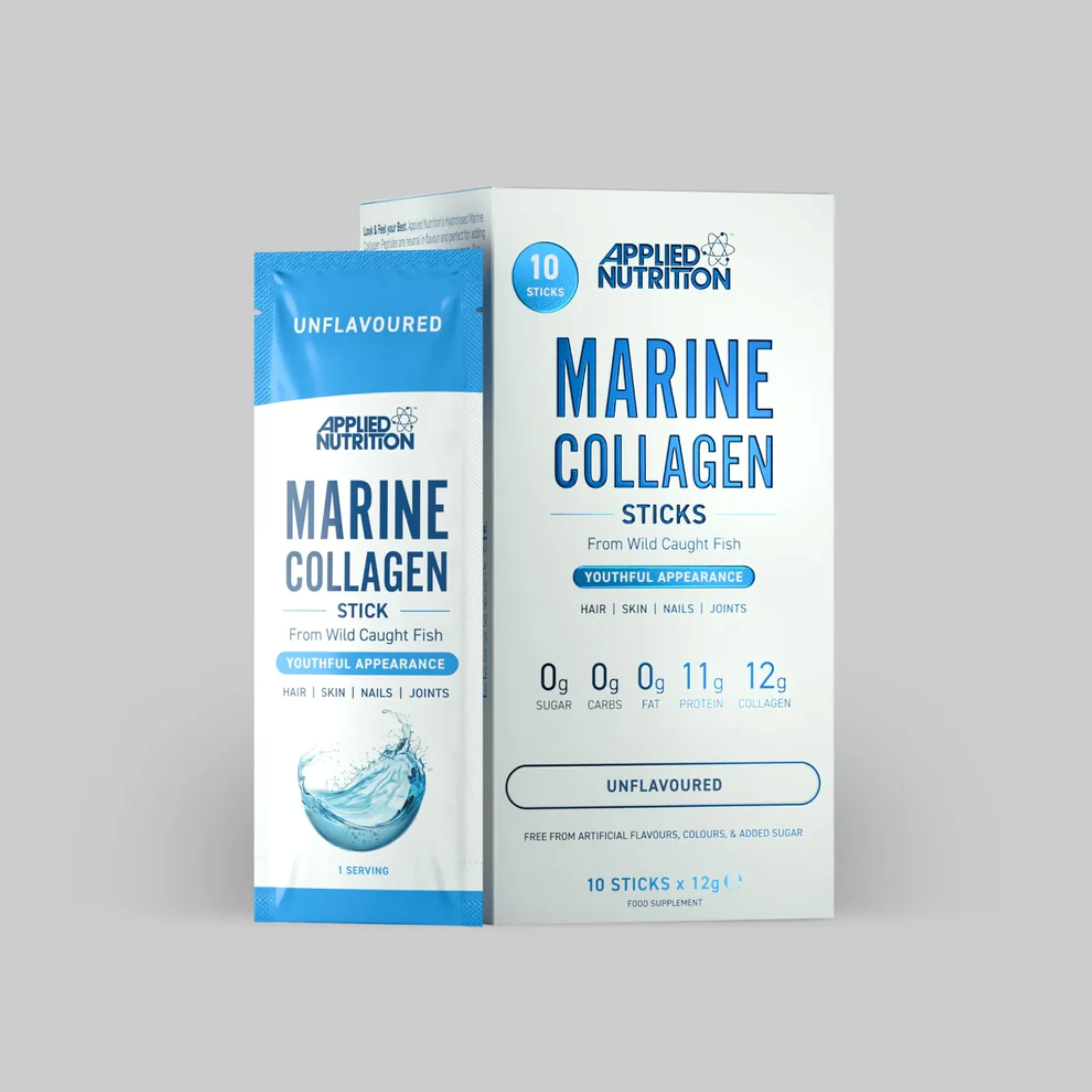 Colagen Marin, Applied Nutrition, Marine Collagen Sticks, 10x12g