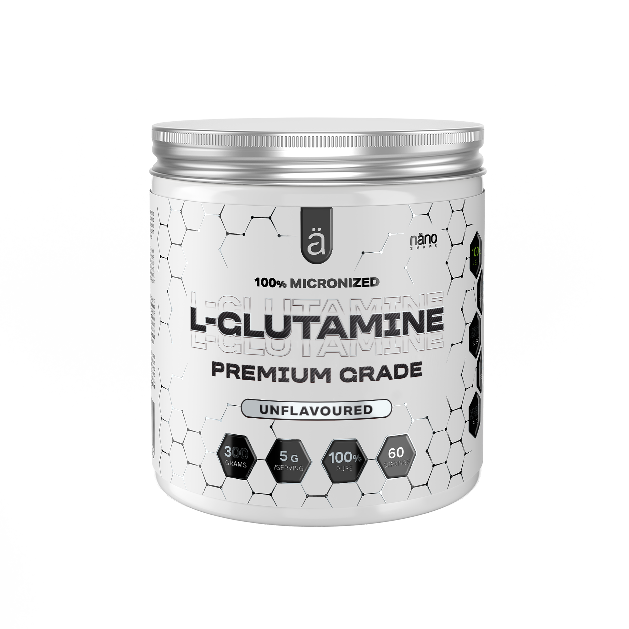 L-Glutamina Pudra, Nanosupps, L-Glutamine Premium Grade, 300g