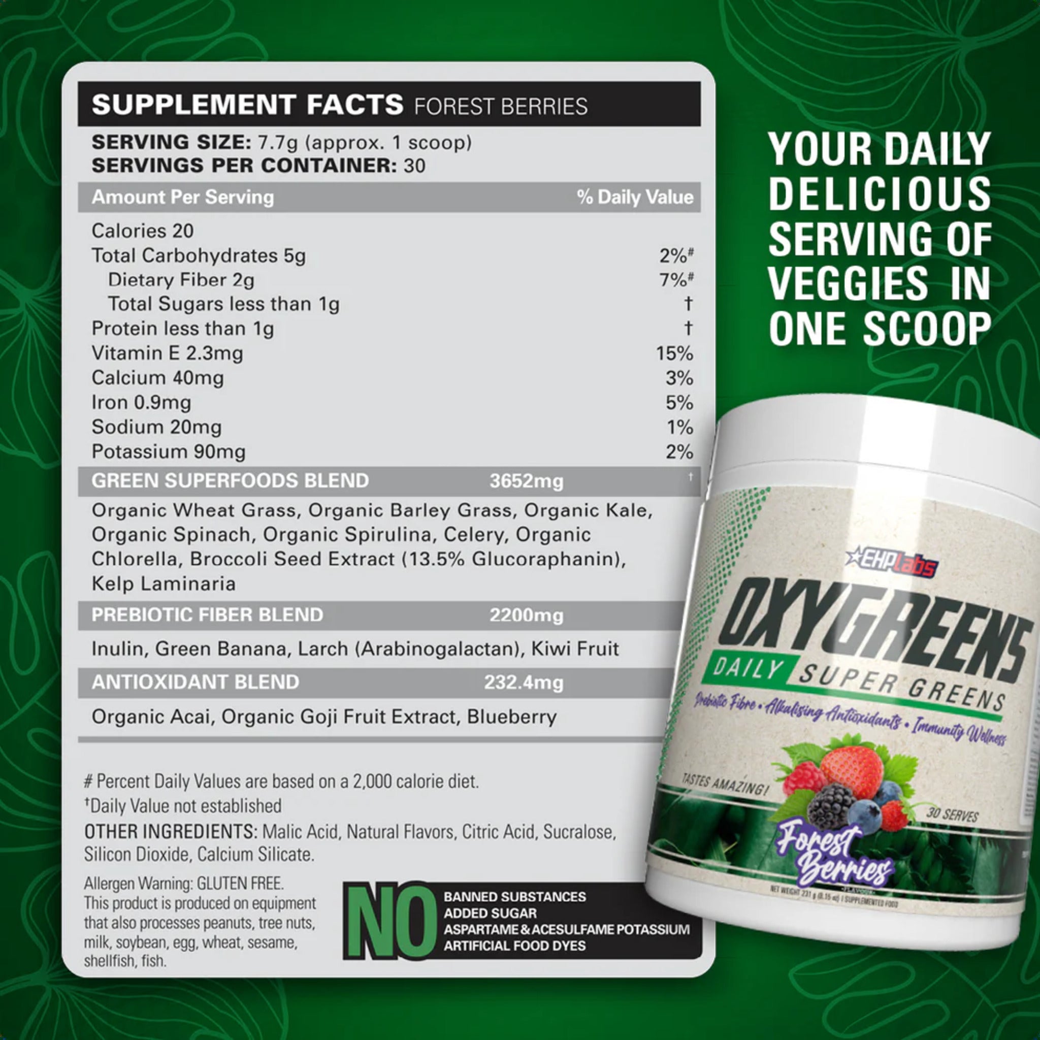 Super Aliment, EHP Labs, OxyGreens, Daily Super Greens, 30 Servings