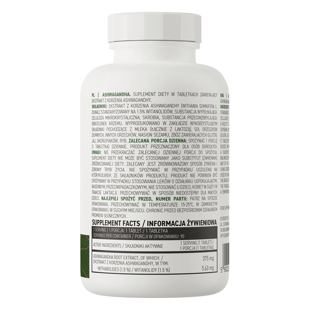 Performanta Sportiva, OstroVit, Ashwagandha, 90 Tablete